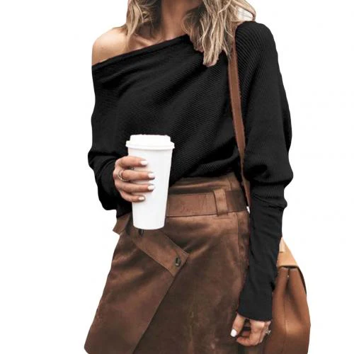 Heidi-Mode | Sweater Trendiger Weicher Schulterfreier Pullover - Image 3