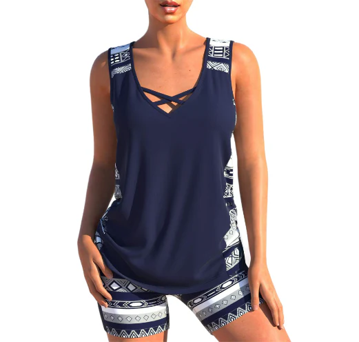 Heidi-Mode | Tankini-Set Sommerliches Tankini-Set mit Geometrischem V-Ausschnitt - Image 6