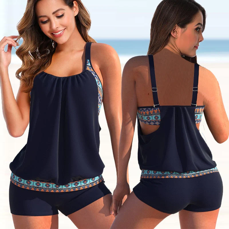 Heidi-Mode | Tankini-Set Sommerliches Zweifarbiges Tankini-Set - Image 2
