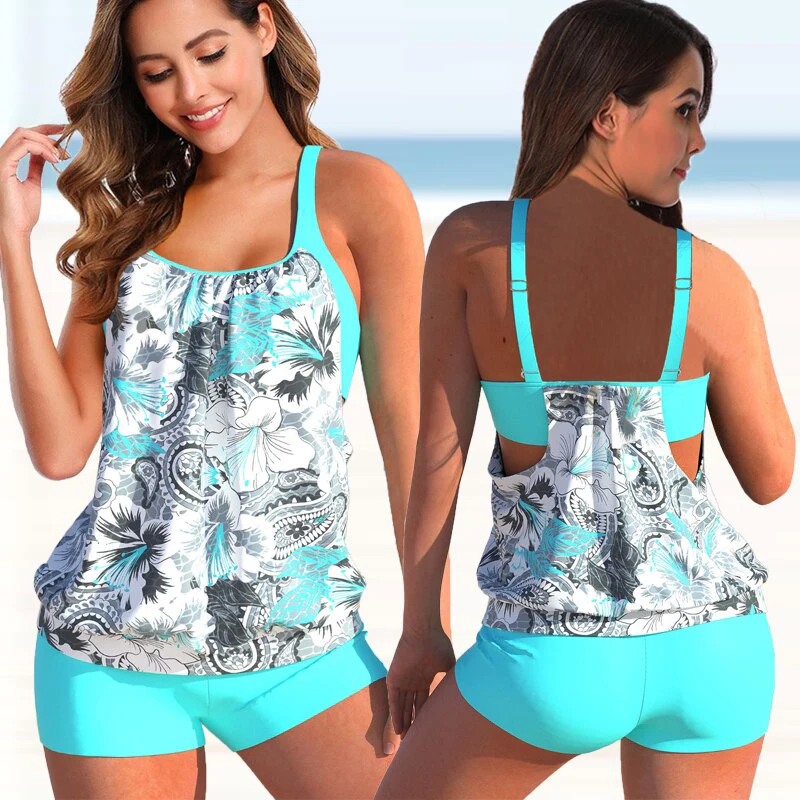Heidi-Mode | Tankini-Set Sommerliches Zweifarbiges Tankini-Set - Image 6