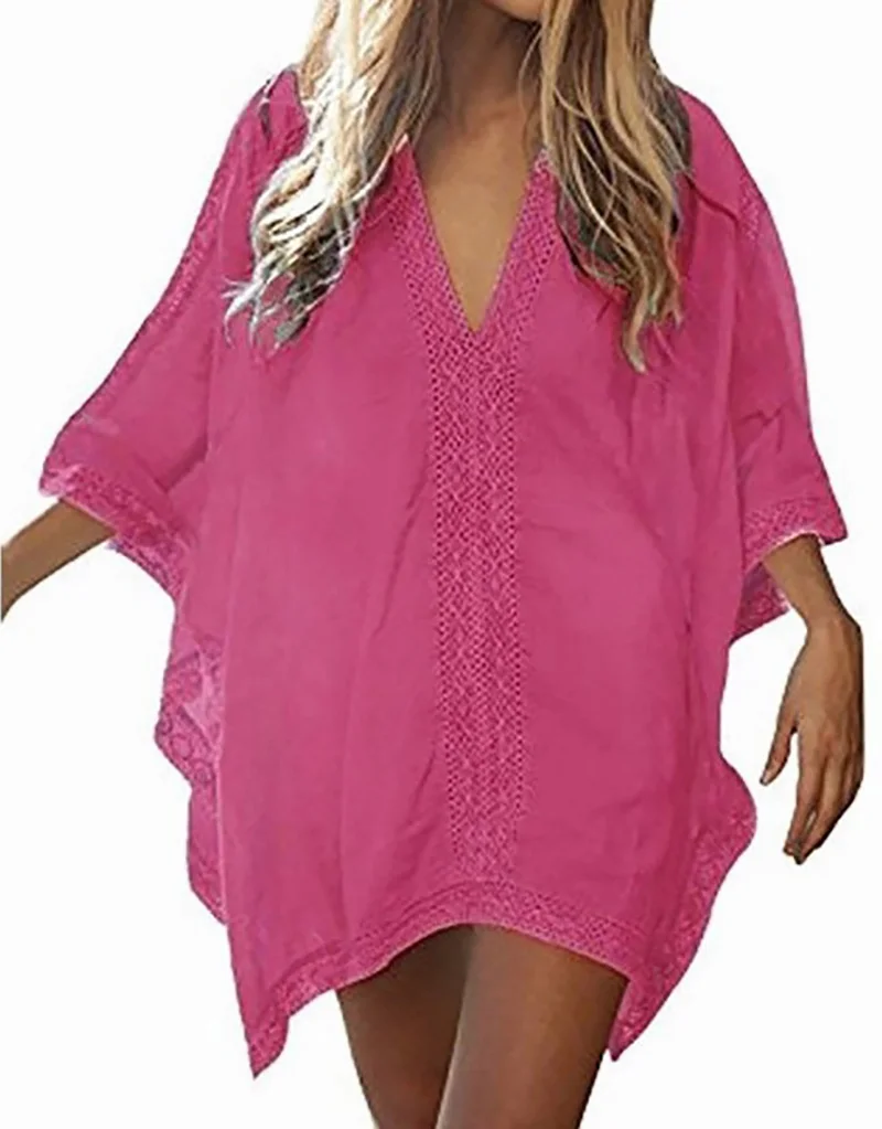Heidi-Mode | Tasche Badeanzug Cover Up Ausgehöhltes T-Shirt - Image 14
