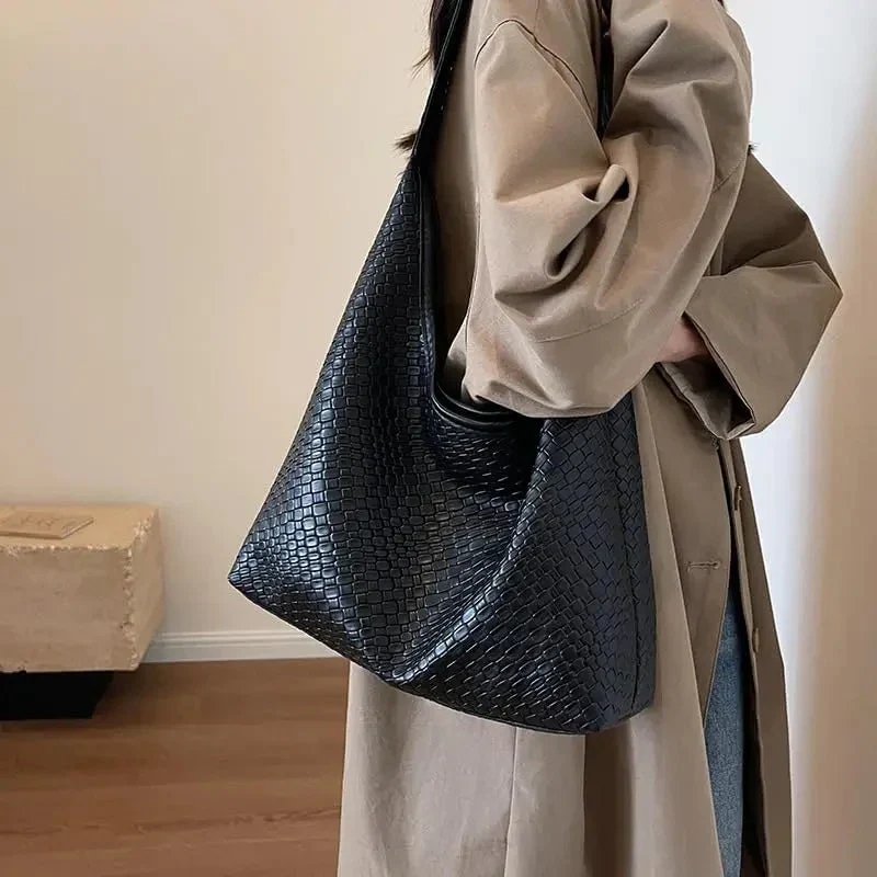 Heidi-Mode | Tasche Vegan Leder Alltag Gewebte Tasche Schultertasche - Image 2
