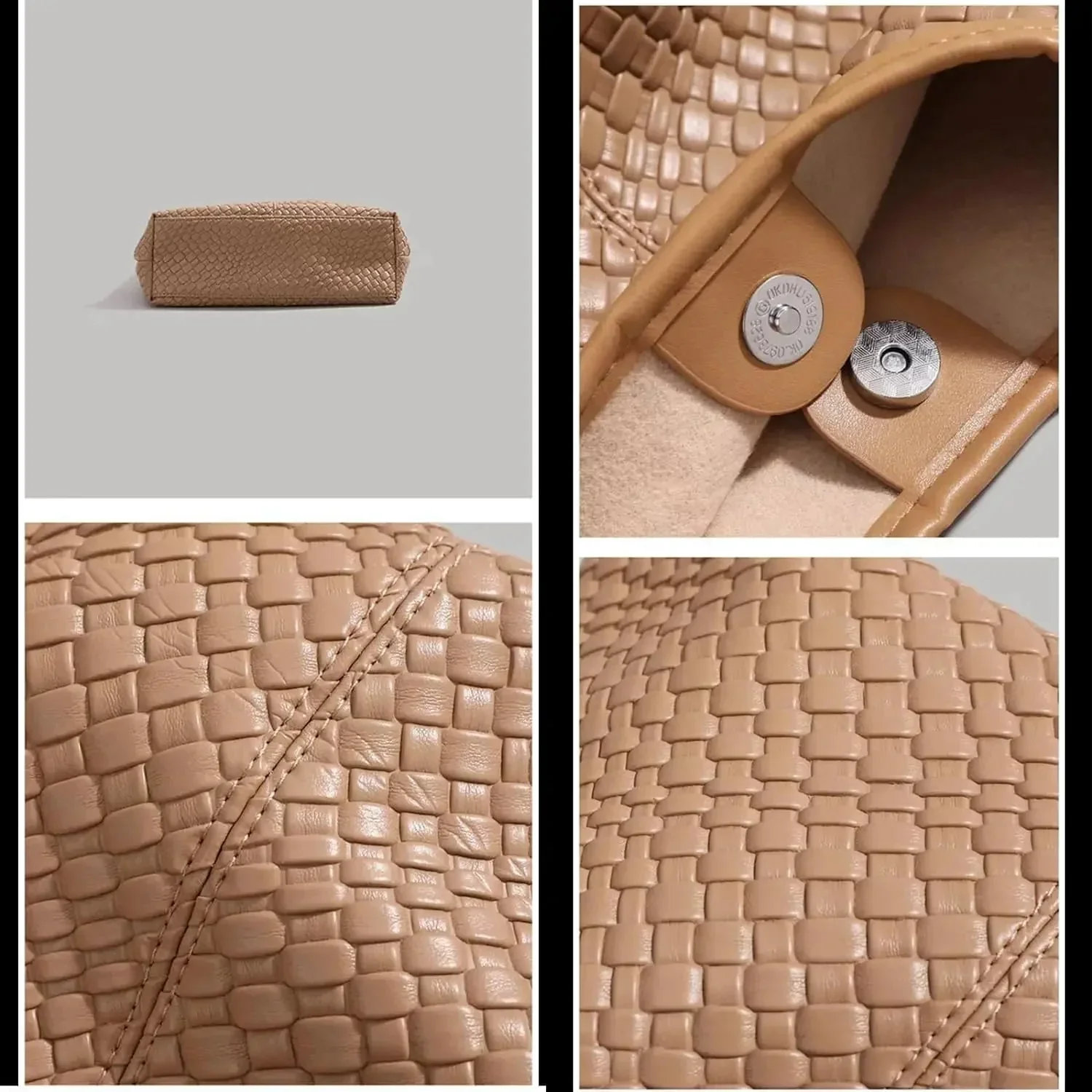 Heidi-Mode | Tasche Vegan Leder Alltag Gewebte Tasche Schultertasche - Image 4