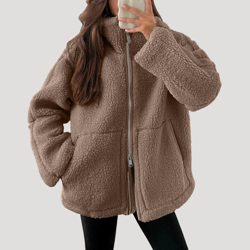 Heidi-Mode | Teddy Fleece Jacke Warm Weich und Bequem