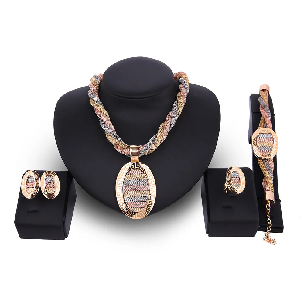 Heidi-Mode | Teiliges Set Halskette, Ohrringe und Armbänder