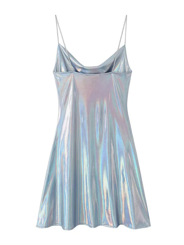Heidi-Mode | Tiefer Rückenausschnitt Metallisches Straps Kleid - Image 4
