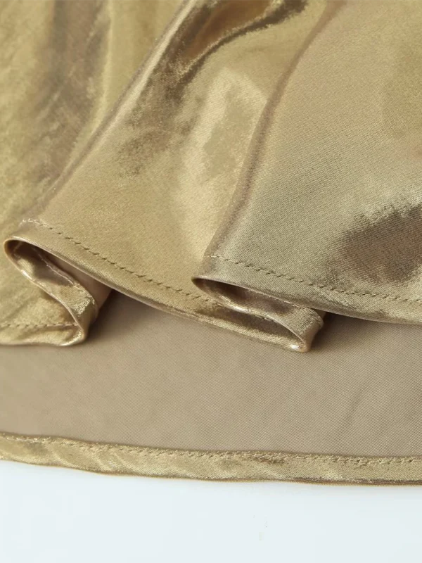 Heidi-Mode | Tiefer Rückenausschnitt Metallisches Straps Kleid - Image 5
