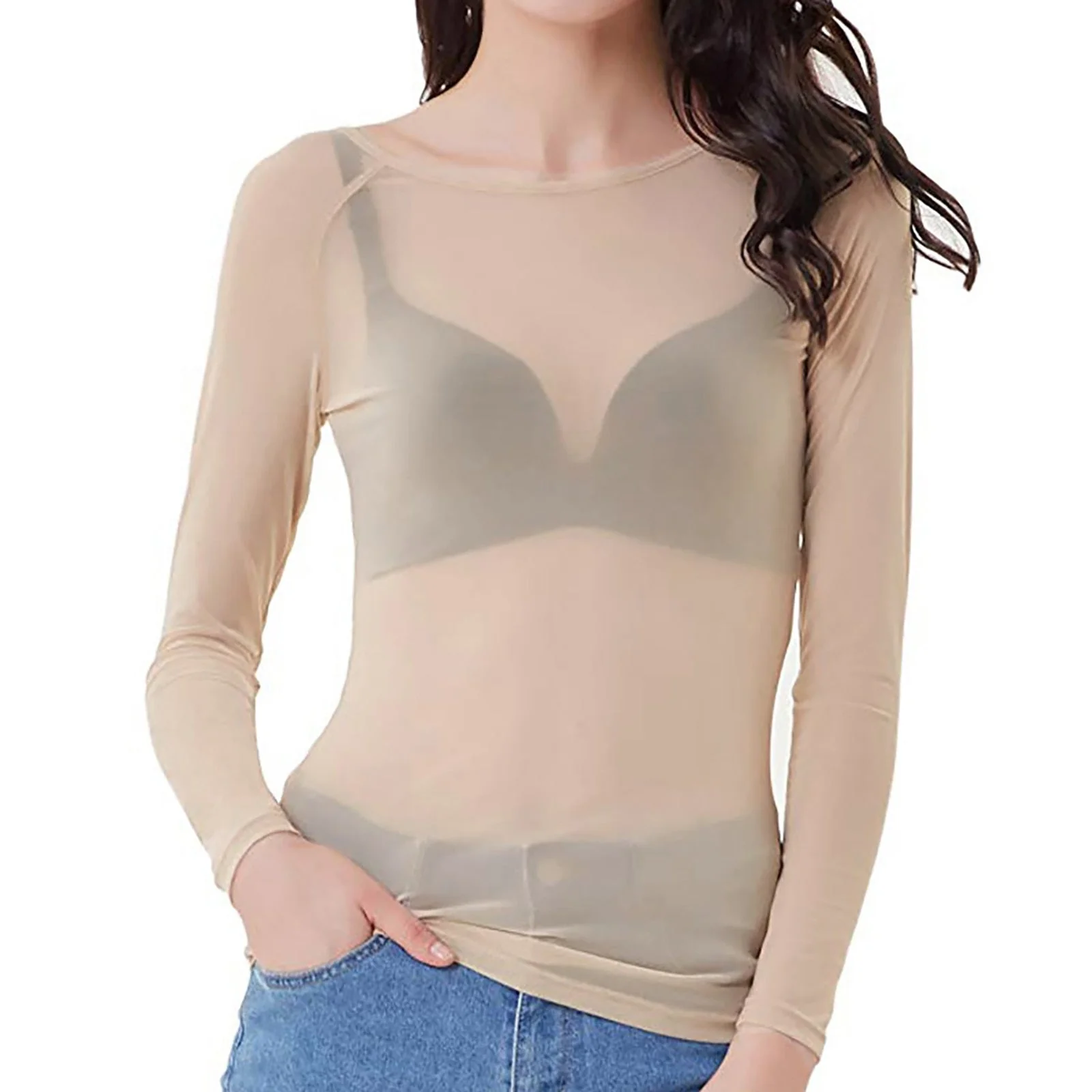 Heidi-Mode | Transparentes Mesh Langarmtop für Damen - Image 5