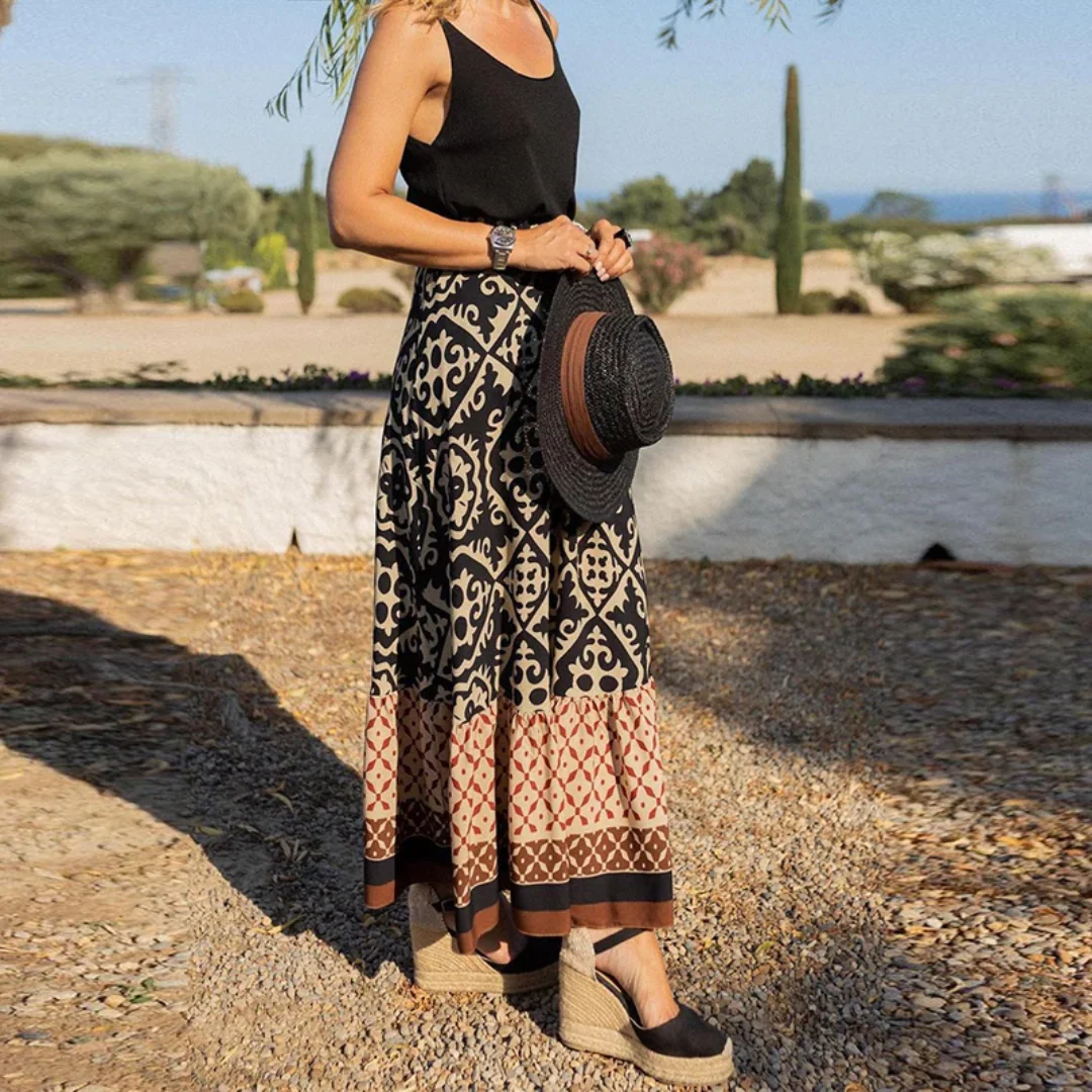 Heidi-Mode | Trendiger High Waist Rock mit Geometrischem Muster - Image 3
