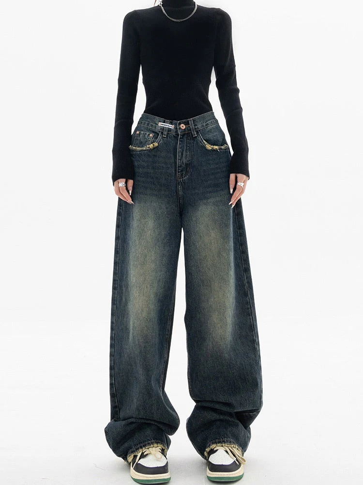 Heidi-Mode | Trendy Baggy Wide Leg Jeans Damen Jeans mit Hoher Taille Lässige Streetwear - Image 3
