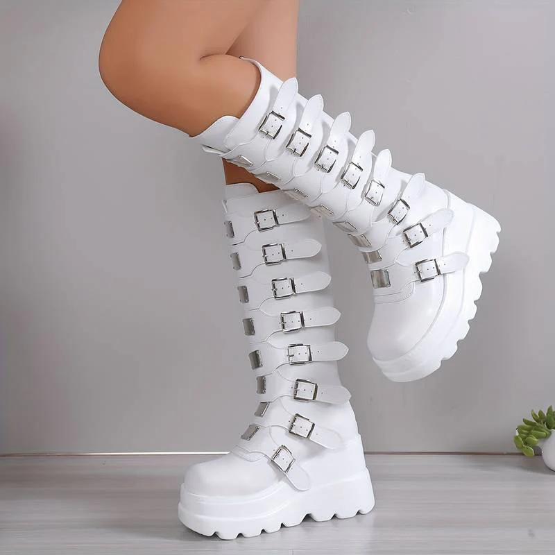 Heidi-Mode | Trendy Stiefel Auf Plattform mit Schnallen - Image 5