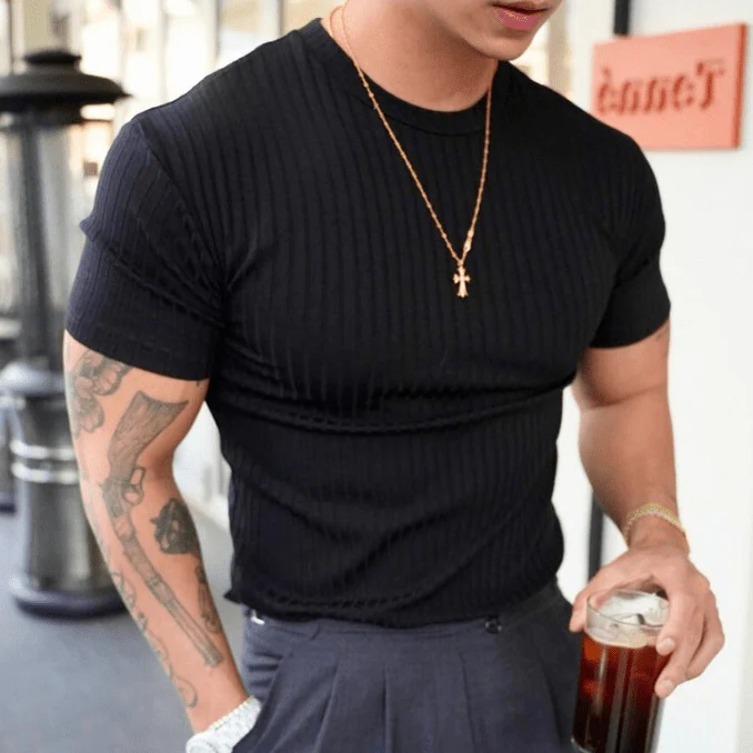 Heidi-Mode | T-Shirt Herren Flex Fit Baumwoll T-Shirt für Lässige Outfits & Sportlich - Image 2