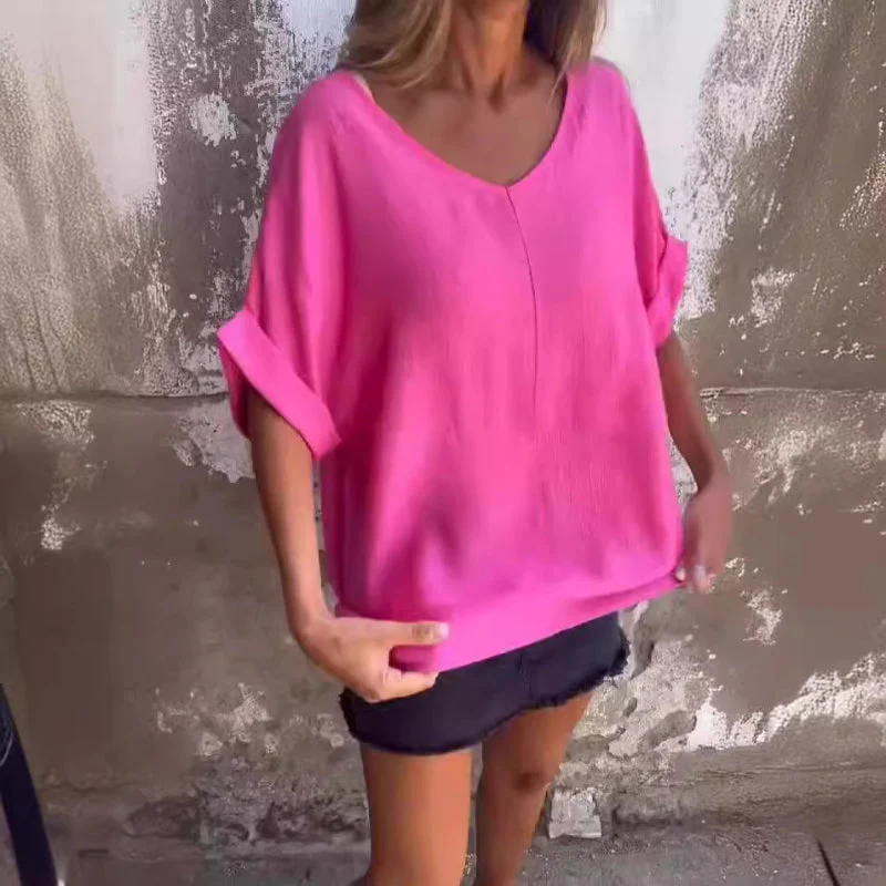 Heidi-Mode | T-Shirt mit Übergroßem V-Ausschnitt für Damen - Image 4