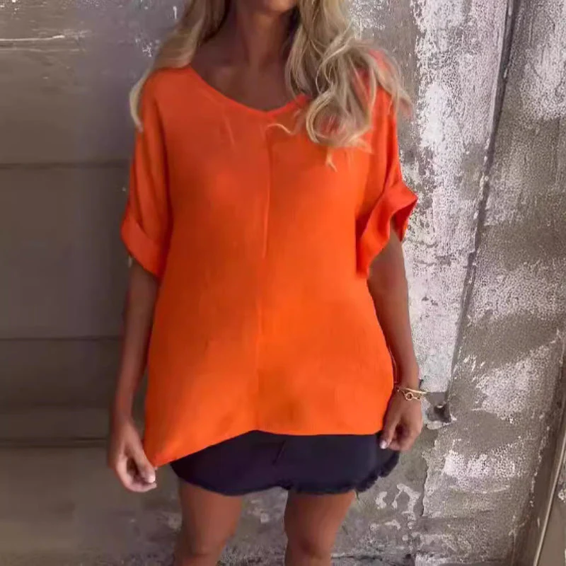 Heidi-Mode | T-Shirt mit Übergroßem V-Ausschnitt für Damen - Image 5