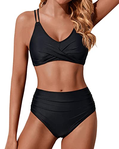 Heidi-Mode | Twist Front Hohe Taille Bikini Satz Zweiteilige Badeanzüge Push Up Wickel Badeanzüge - Image 3