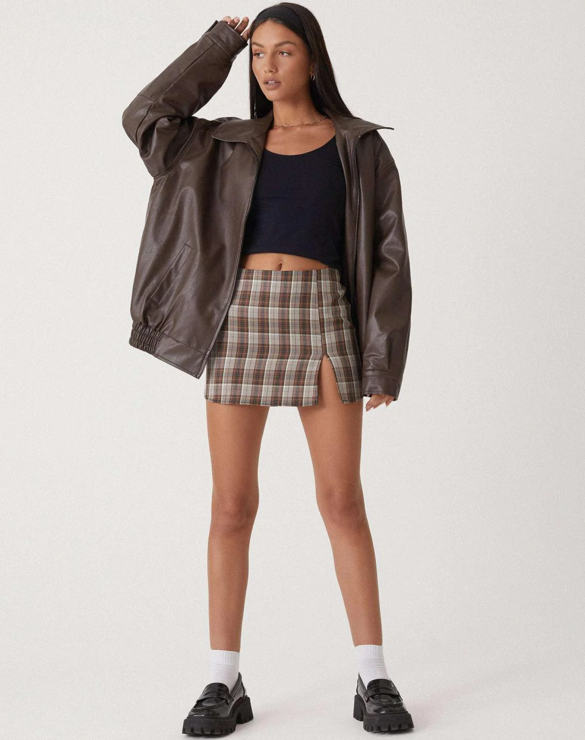 Heidi-Mode | Übergroße Jacke Kunstleder Reißverschluss Kunstlederjacke Damenjacken - Image 3