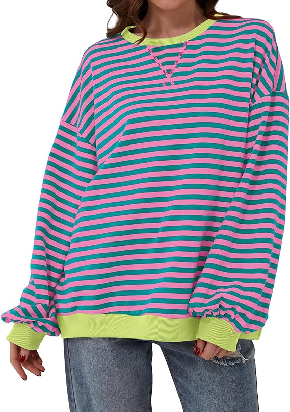 Heidi-Mode | Übergroßer und Gestreifter Pullover für Damen - Image 3