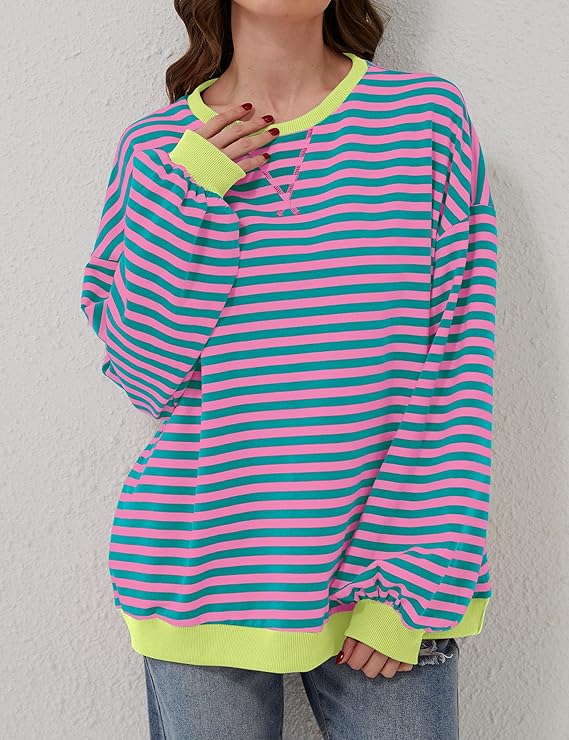 Heidi-Mode | Übergroßer und Gestreifter Pullover für Damen - Image 6