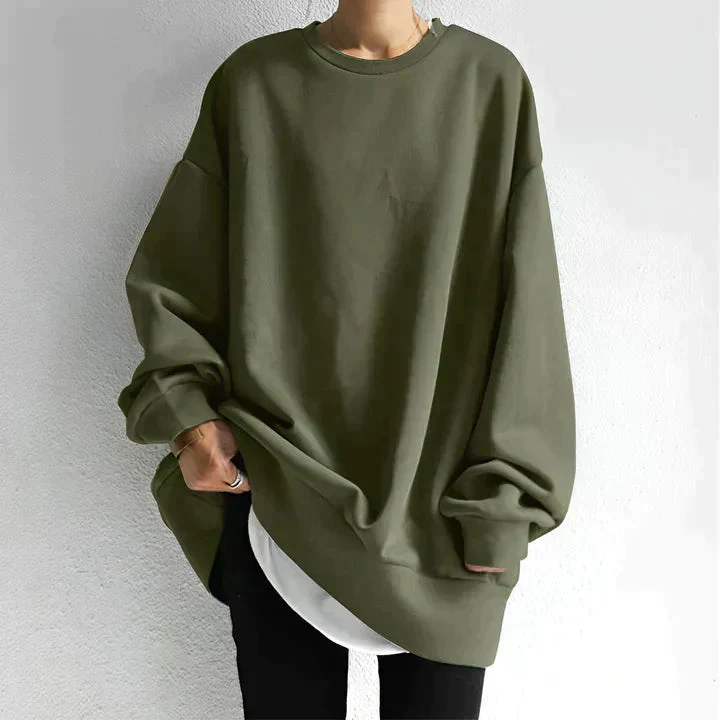 Heidi-Mode | Übergroßes Pullover Frauen Langarm Baggy Pullover mit Lockerer Passform - Image 3