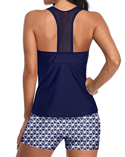 Heidi-Mode | U-Neck Tankini Satz mit Mesh Racerback und Boyleg Shorts für Frauen - Image 2