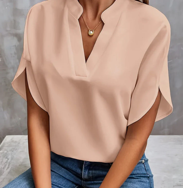 Heidi-Mode | V-Ausschnitt Damen Kurzarm-Shirt - Image 3