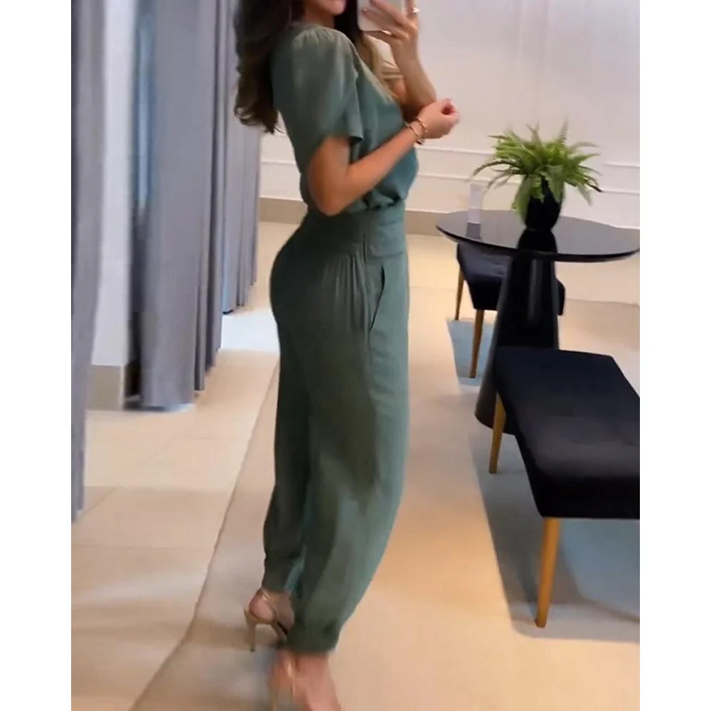 Heidi-Mode | V-Ausschnitt Jumpsuit für Damen
