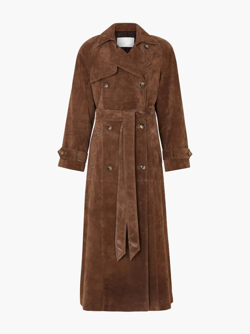 Heidi-Mode | Veganer Wildleder Trenchcoat