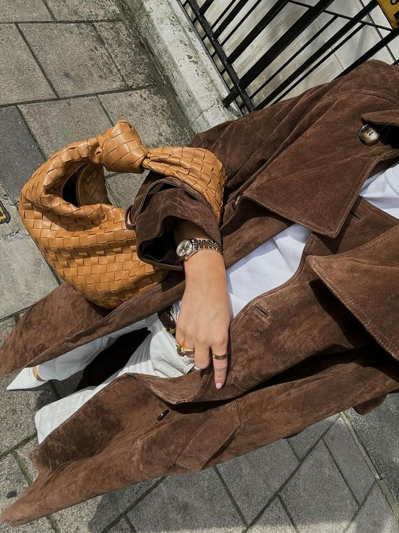 Heidi-Mode | Veganer Wildleder Trenchcoat - Image 3