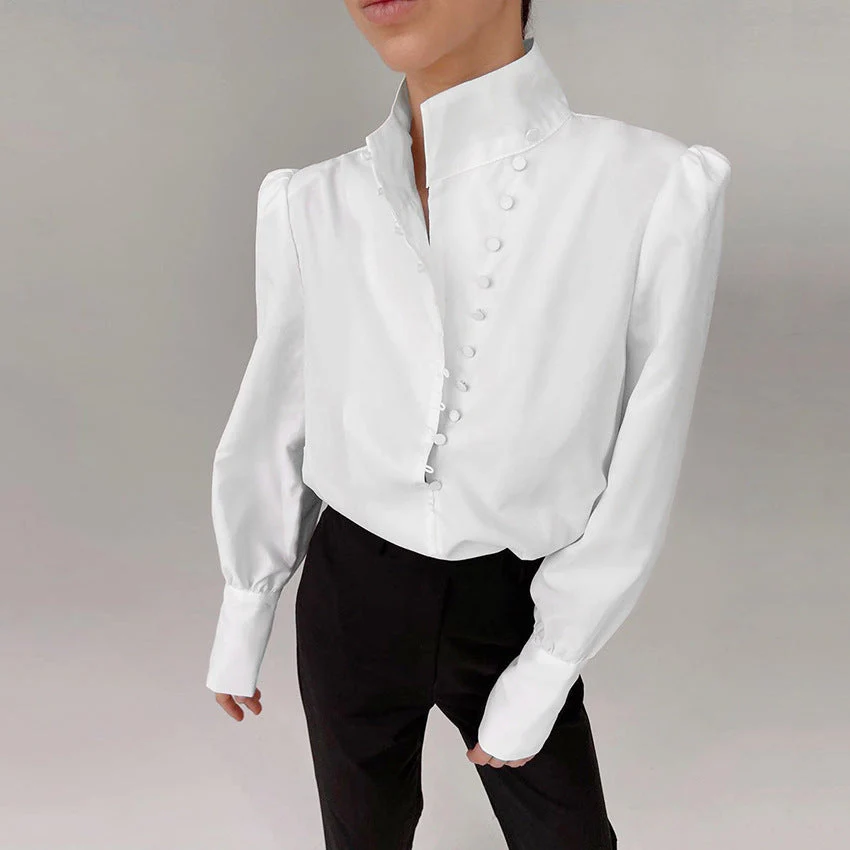 Heidi-Mode | Viktorianisch Inspirierte Bluse mit Hohem Kragen - Image 9