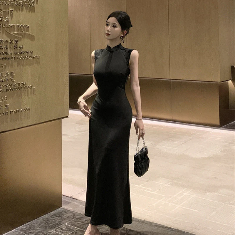 Heidi-Mode | Vintage Elegante Ärmellose Verbessertes Qipao Kleid - Image 3