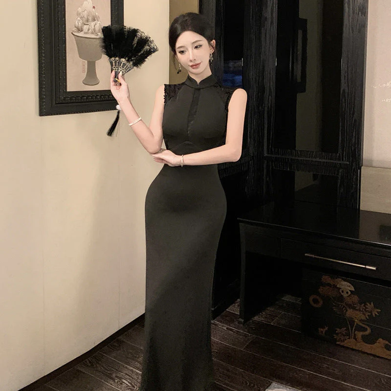 Heidi-Mode | Vintage Elegante Ärmellose Verbessertes Qipao Kleid - Image 4