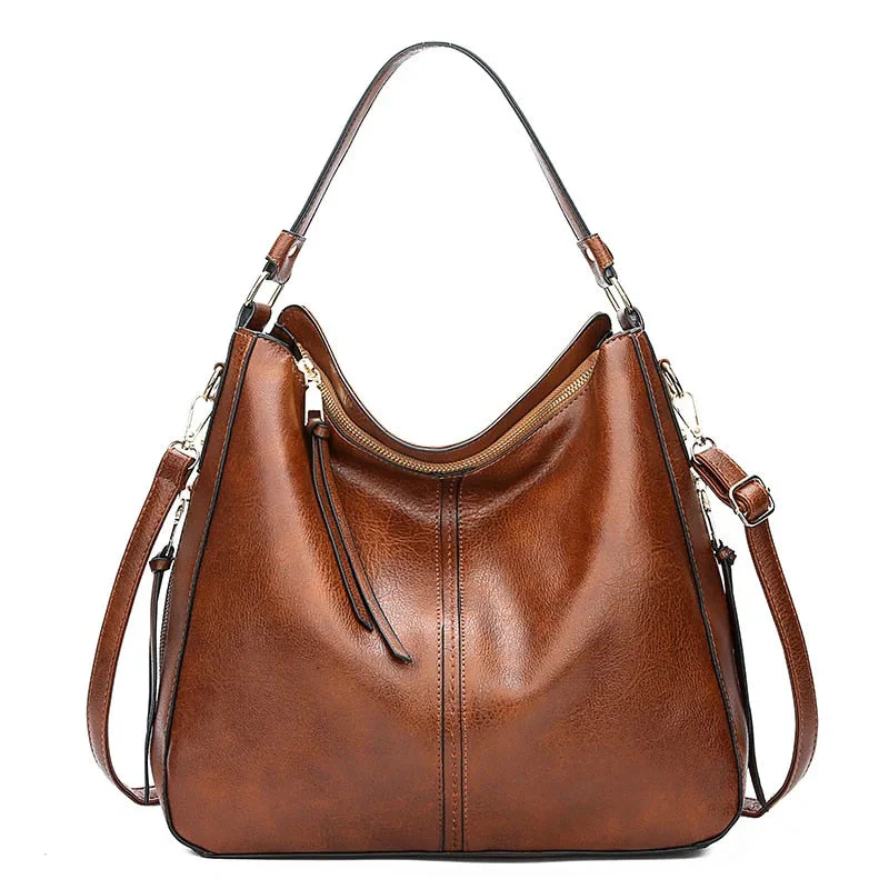 Heidi-Mode | Vintage-Inspirierte Leder Hobo-Tasche