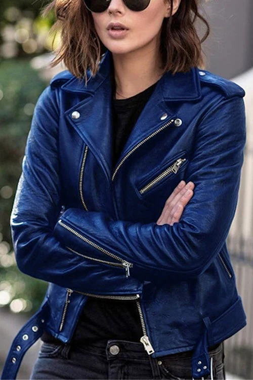 Heidi-Mode | Rosiedress Vintage Revers Reißverschluss Kunstleder Bikerjacke - Image 4