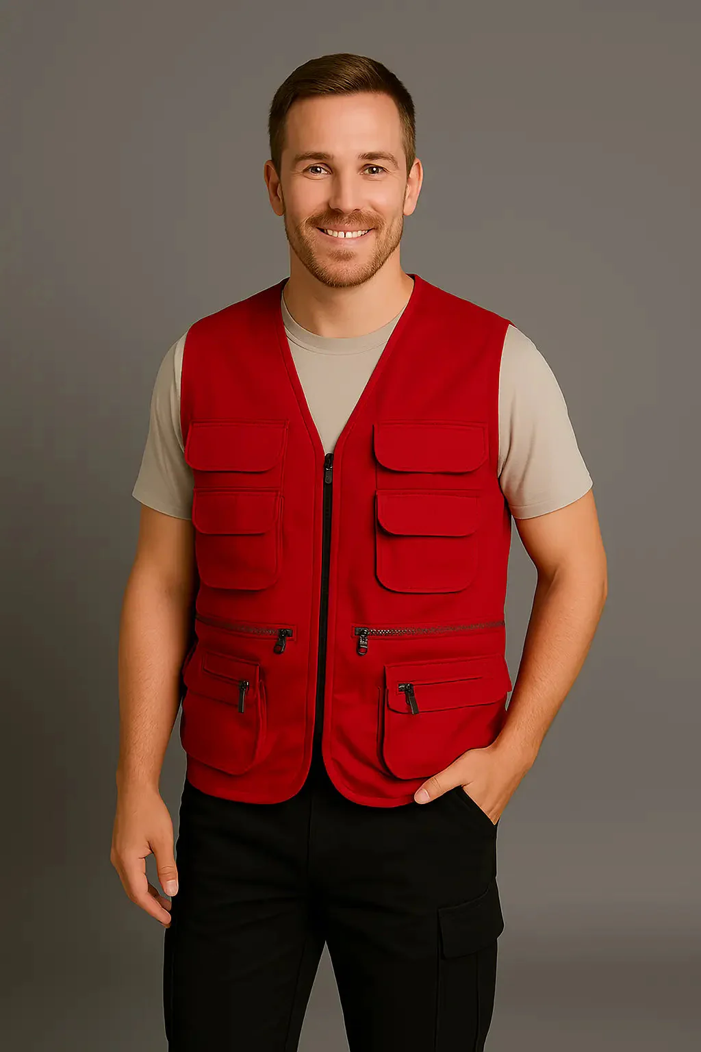 Heidi-Mode | Wanderweste mit Mehreren Taschen für Herren - Image 4