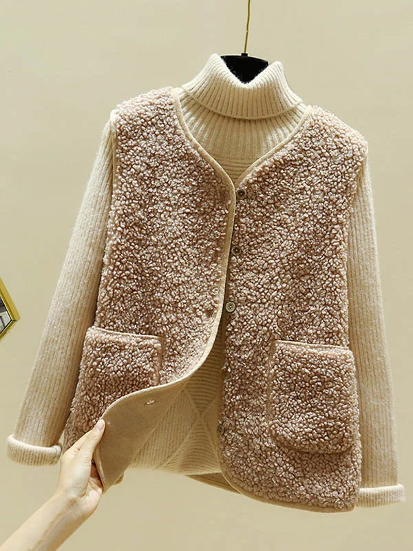 Heidi-Mode | Warmer Ärmelloser Lammwolle Cardigan für Frauen - Image 2