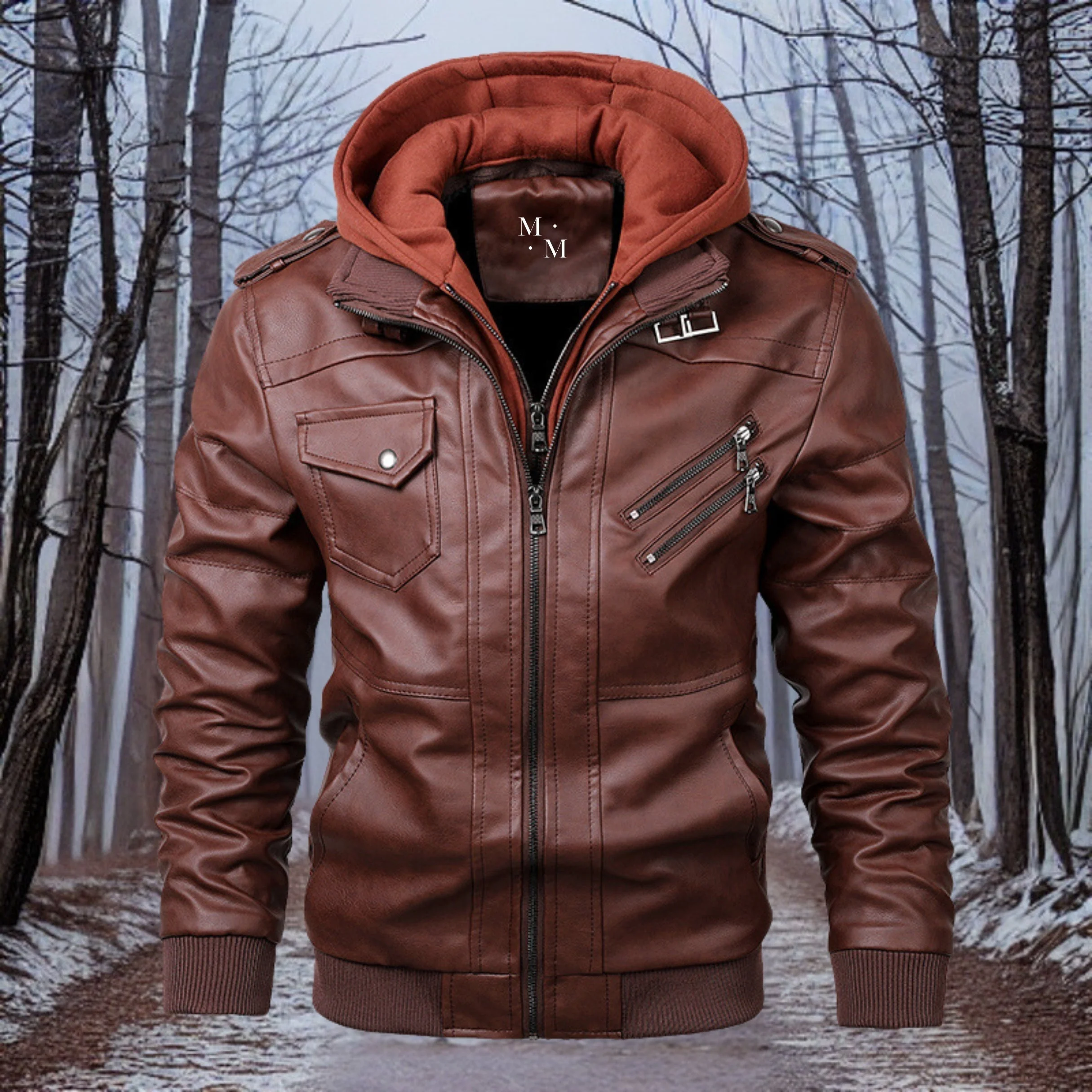 Heidi-Mode | Warme Lederjacke mit Kapuze