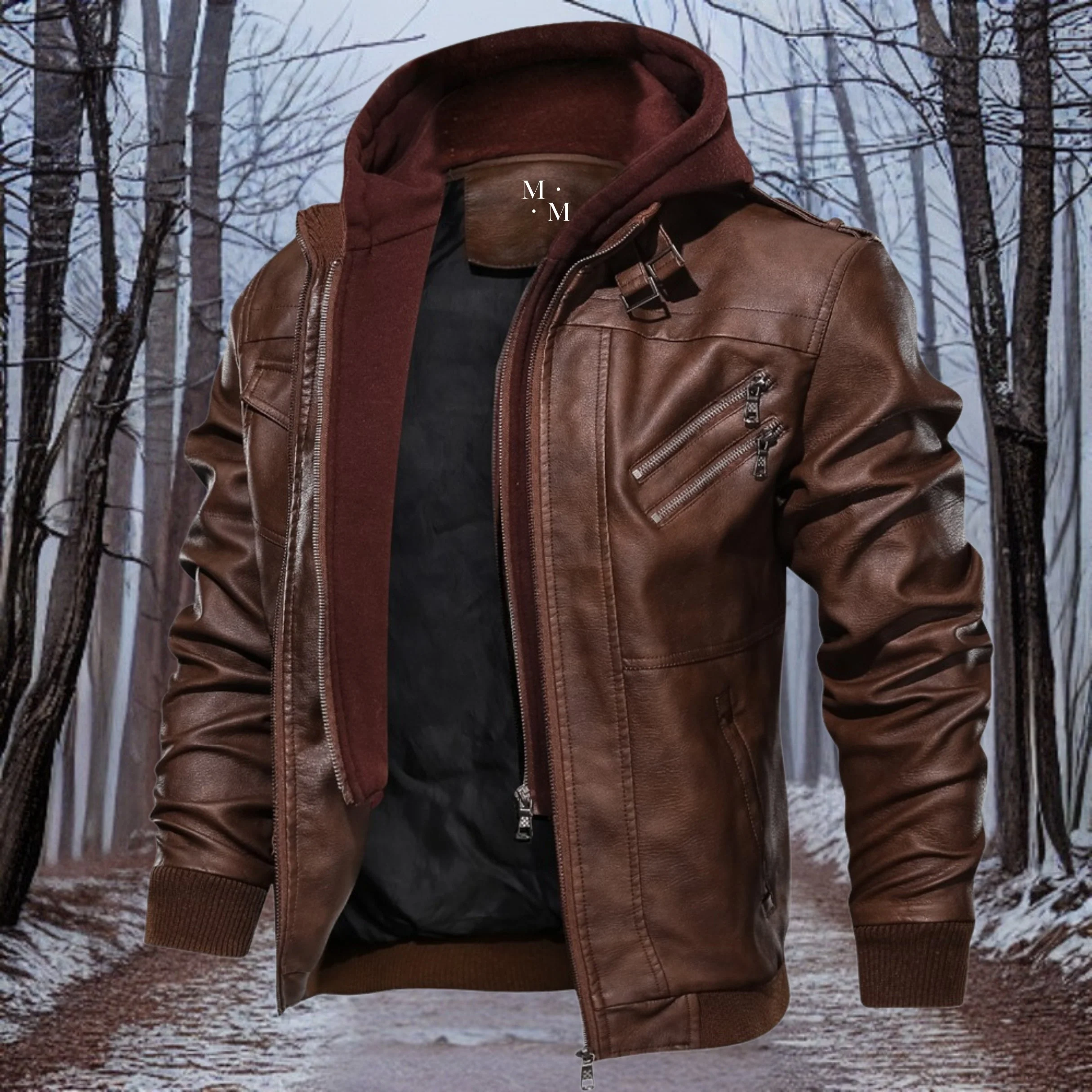 Heidi-Mode | Warme Lederjacke mit Kapuze - Image 4