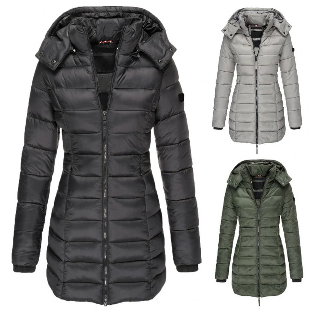 Heidi-Mode | Warme Slimfit Winterjacke mit Kapuze Damen Winterjacke Regular Fit Belle Couture Essential Wärme