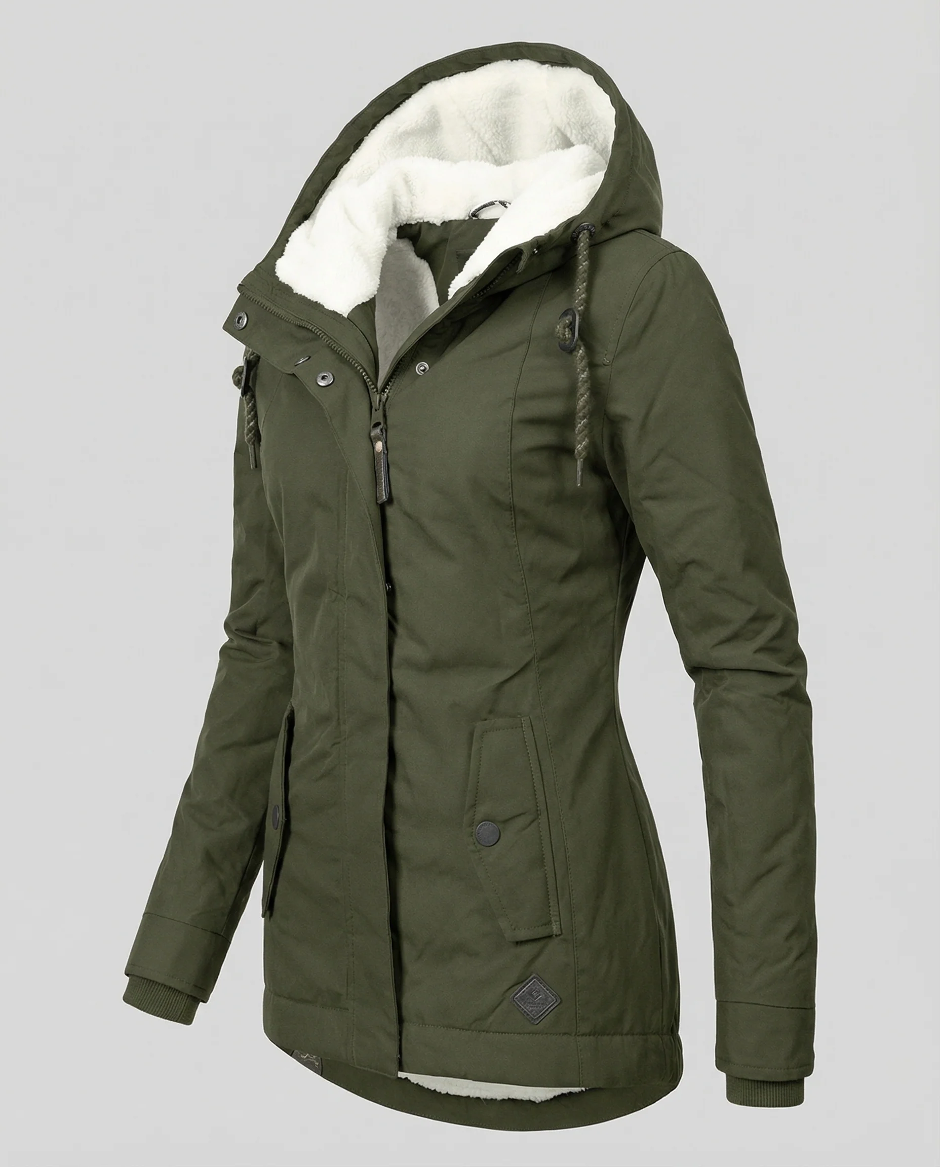 Damen Mittellange Winterjacke mit Kapuze & Wattierter Fütterung | Heidi-Mode - Image 5