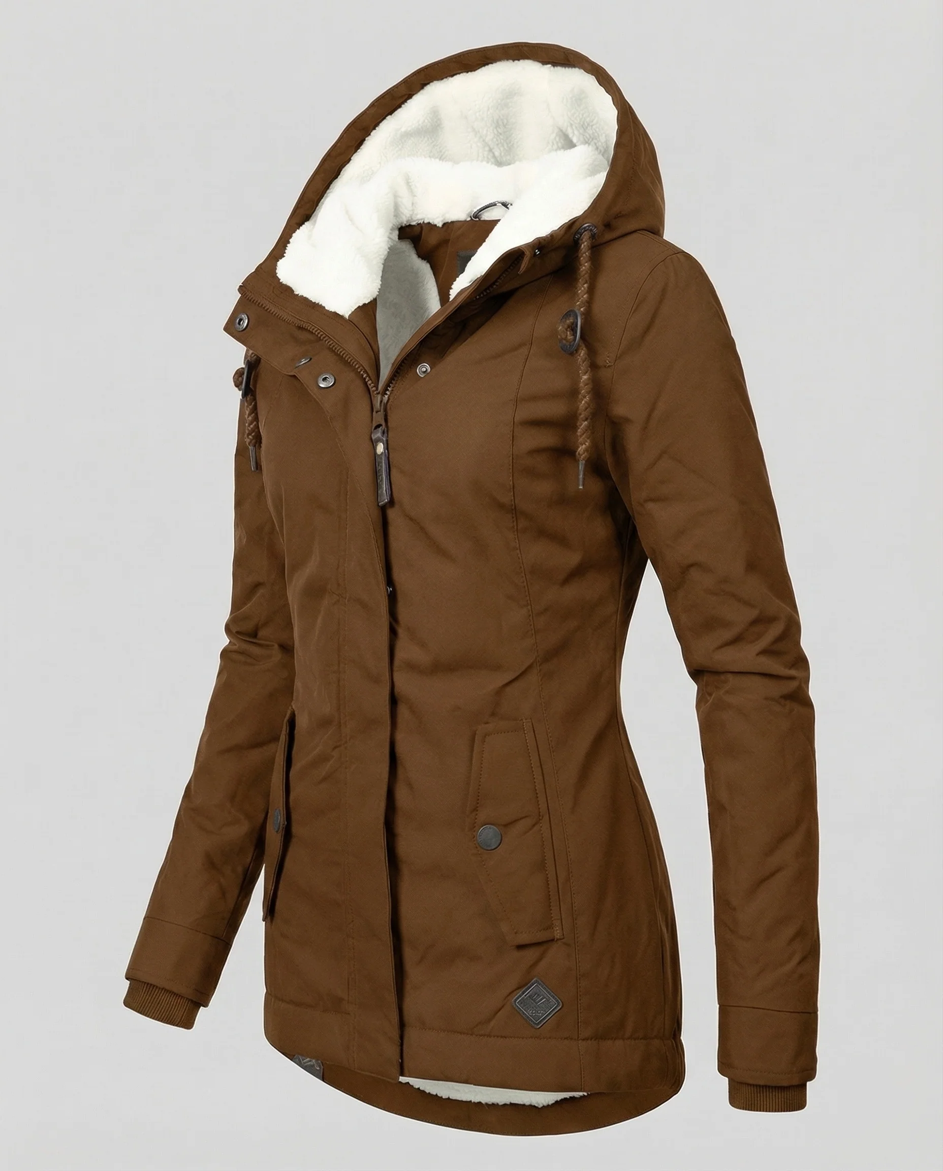 Damen Mittellange Winterjacke mit Kapuze & Wattierter Fütterung | Heidi-Mode - Image 9