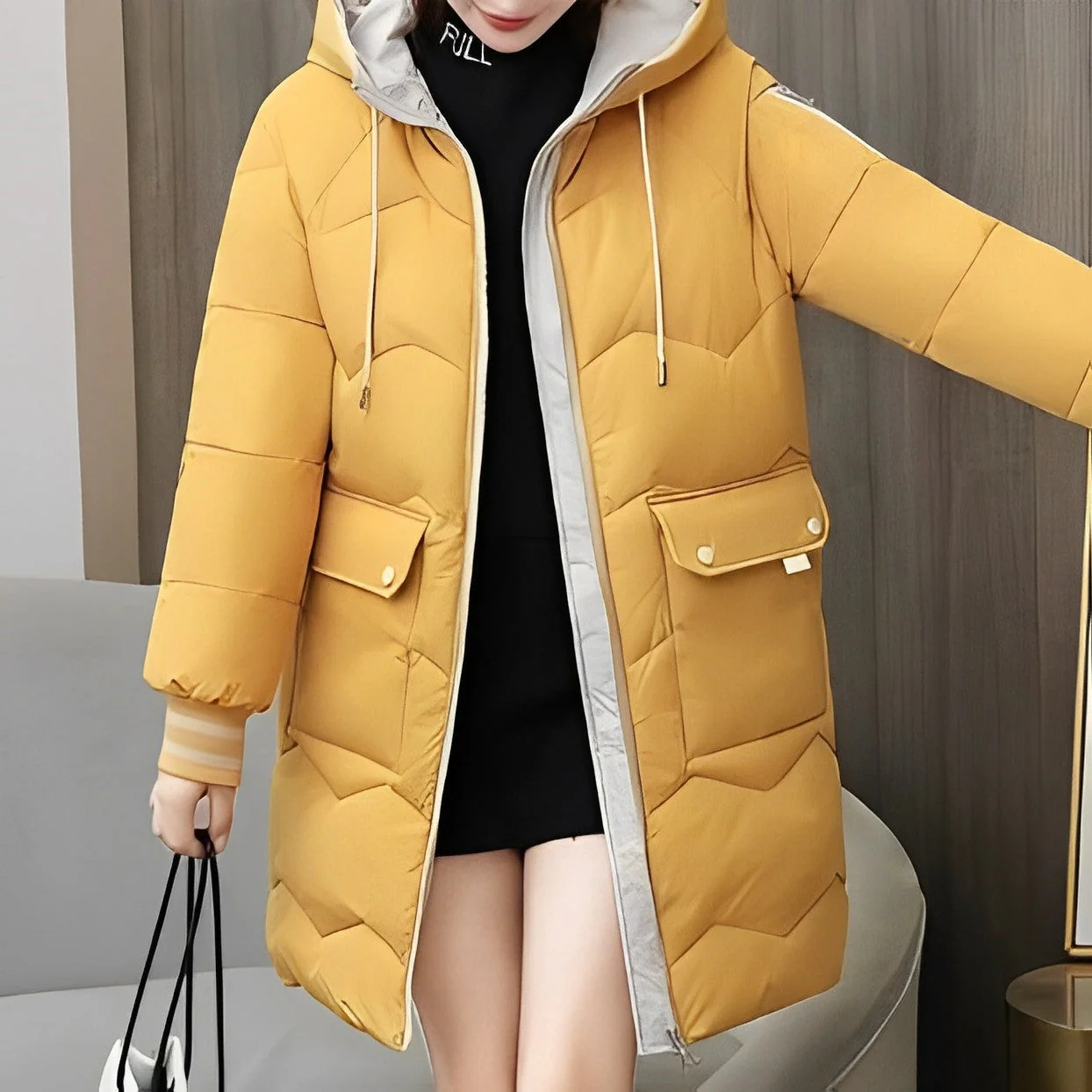 Heidi-Mode | Warmer und Langer Wattierter Mantel - Image 9