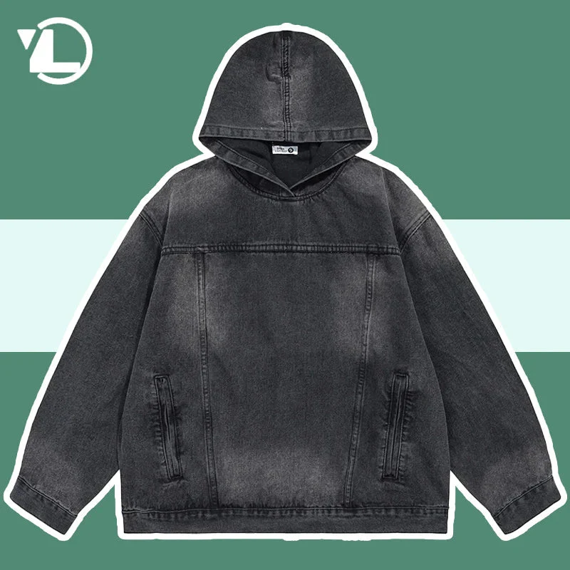 Heidi-Mode | Washed-Denim-Jacke mit Kapuze