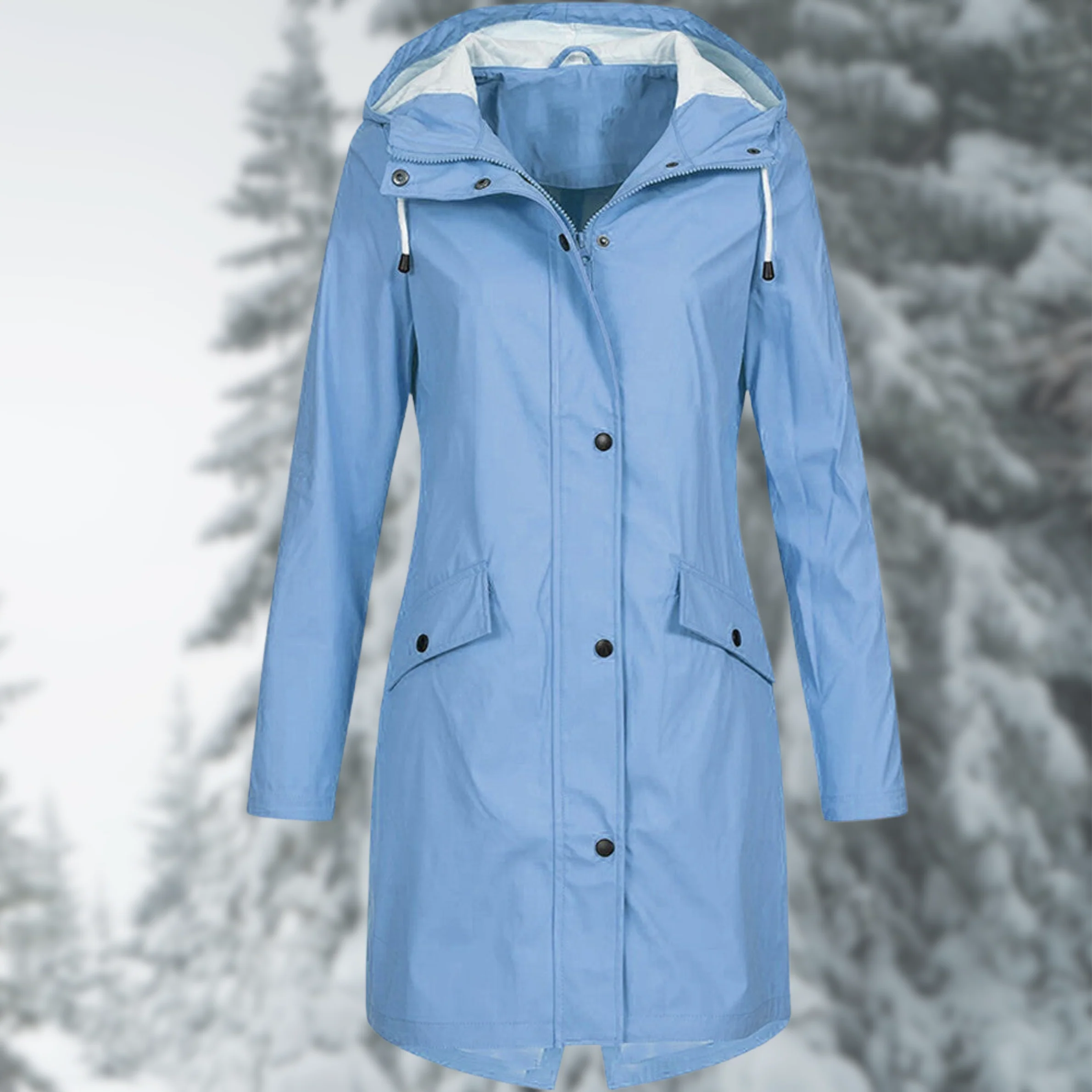 Heidi-Mode | Wasserdichte Parka mit Kapuze - Damen Regenjacke mit Praktischen Taschen - Image 4