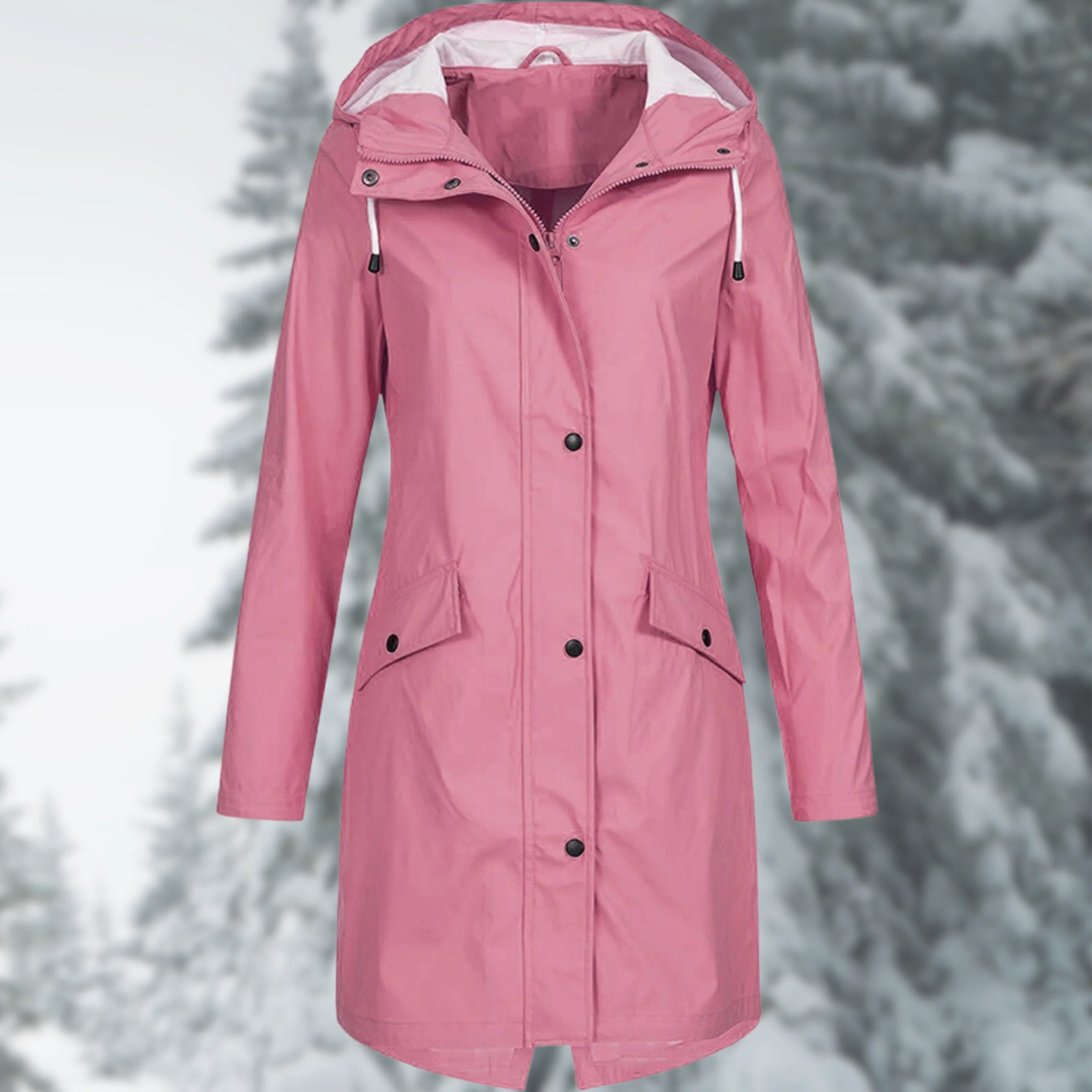Heidi-Mode | Wasserdichte Parka mit Kapuze - Damen Regenjacke mit Praktischen Taschen - Image 5