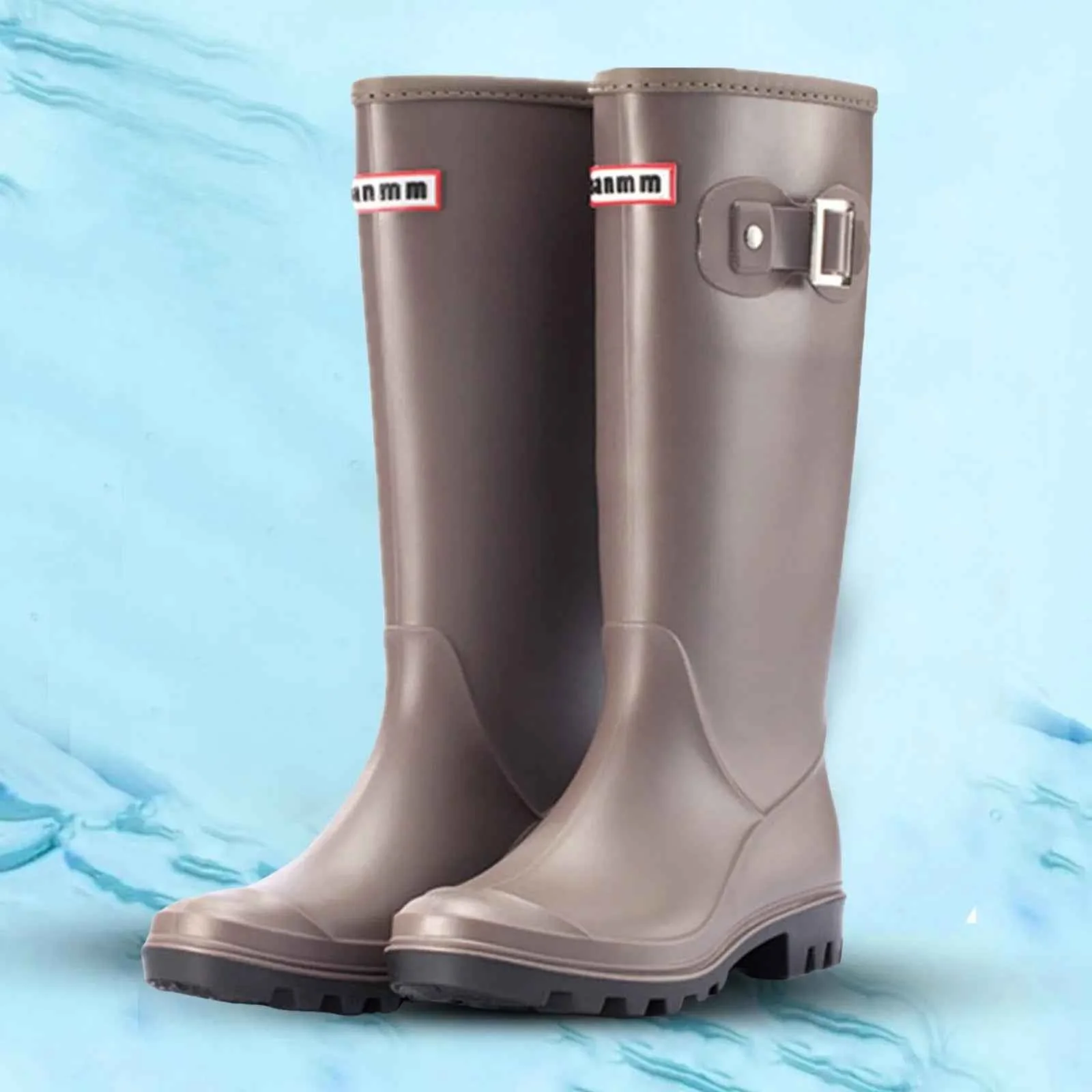 Heidi-Mode | Wasserdichte Regenstiefel - Elegantes Kniehohes Gummi-Design mit Reißverschluss - Image 3
