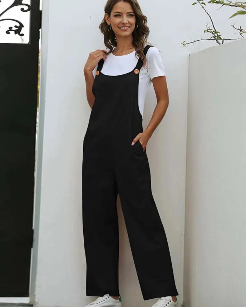 Heidi-Mode | Weiß Latzhose Damen Lässig - Image 3