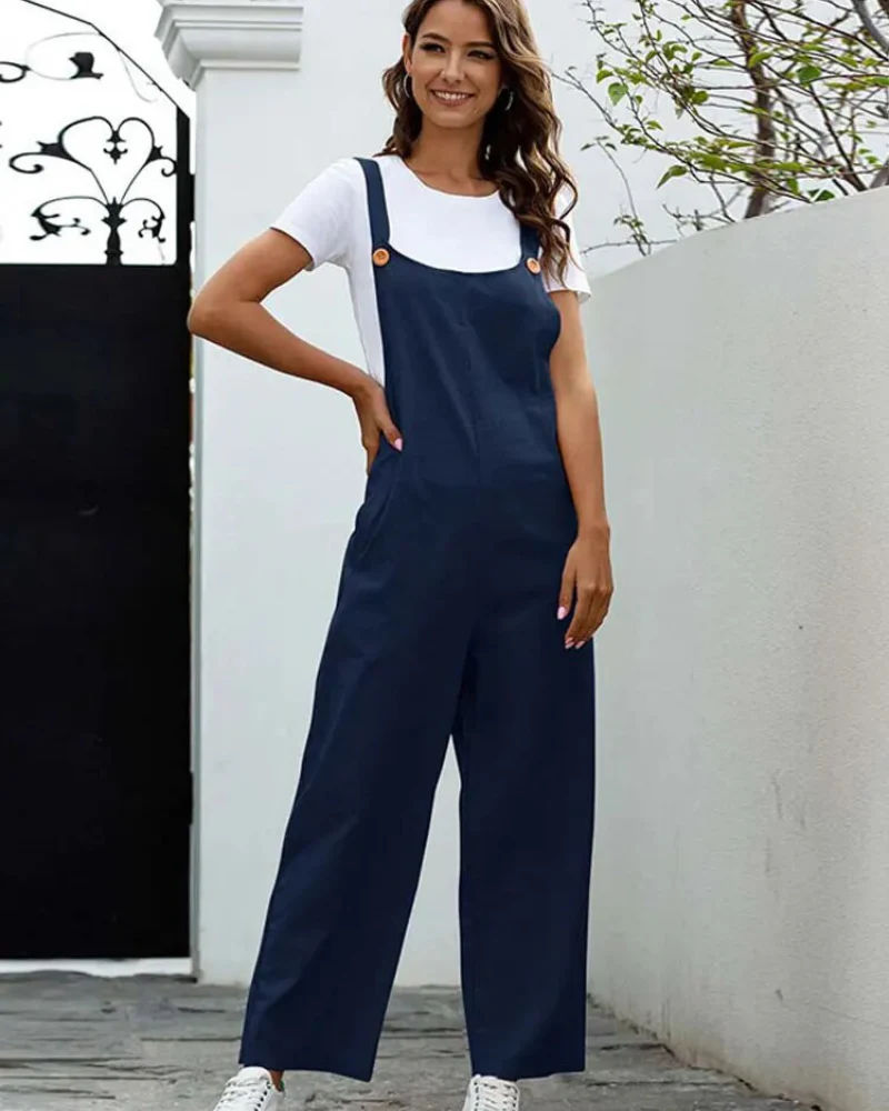 Heidi-Mode | Weiß Latzhose Damen Lässig - Image 5