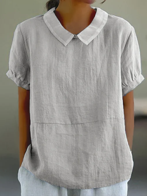 Heidi-Mode | Weiche Baumwoll Leinen Bluse für Damen - Image 5