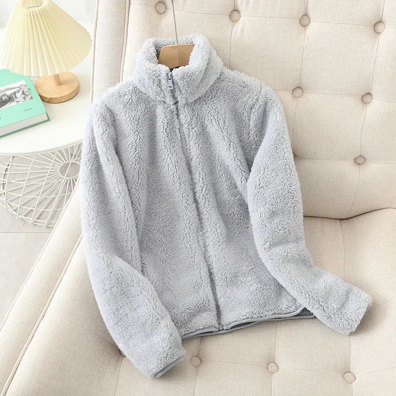 Heidi-Mode | Weiche Damen Teddyjacke mit Reißverschluss und Hohem Kragen - Image 4