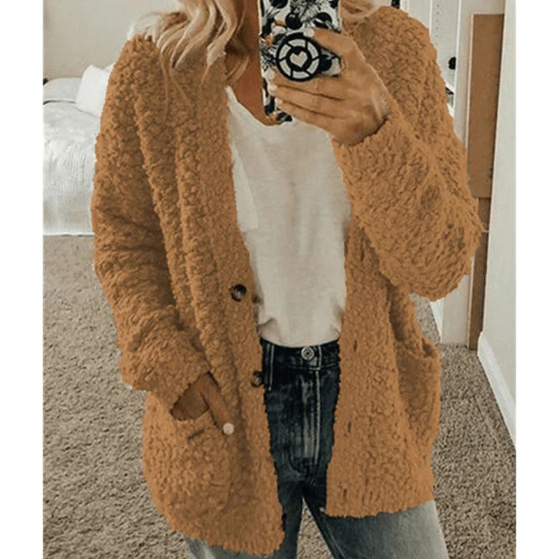 Heidi-Mode | Weicher Strickjacke Warmer Damenpullover Flauschiges Design